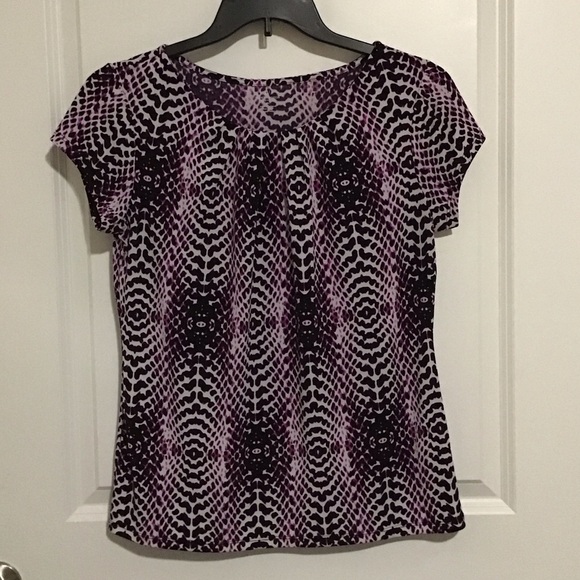 Worthington Tops - Worthington Women's Top in Purple and Black Pattern